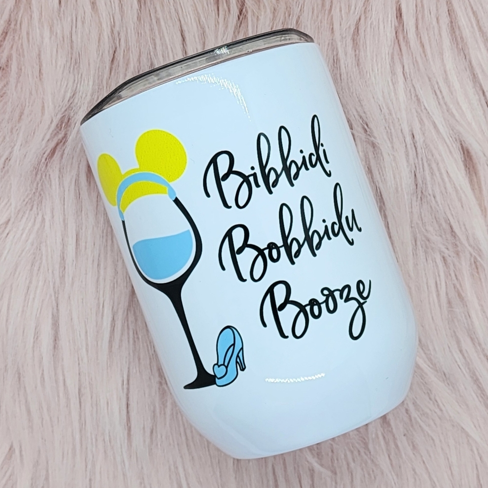 NWT Bibbidi Bobbidu Booze Princess 12 oz Wine Tumbler